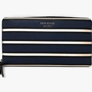 Kate Spade New York Cameron York Stripe Large Continental Wallet navy/white